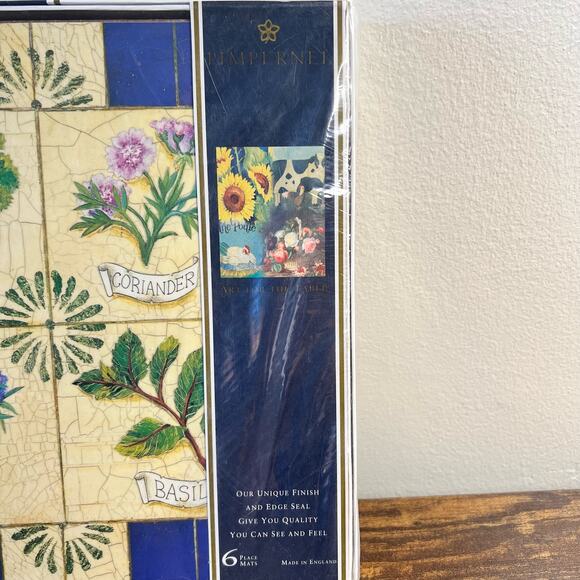 6 Pimpernel Placemats Cork Herb Garden England Mint Basil Artsy Parsley Flowers - Picture 6 of 7